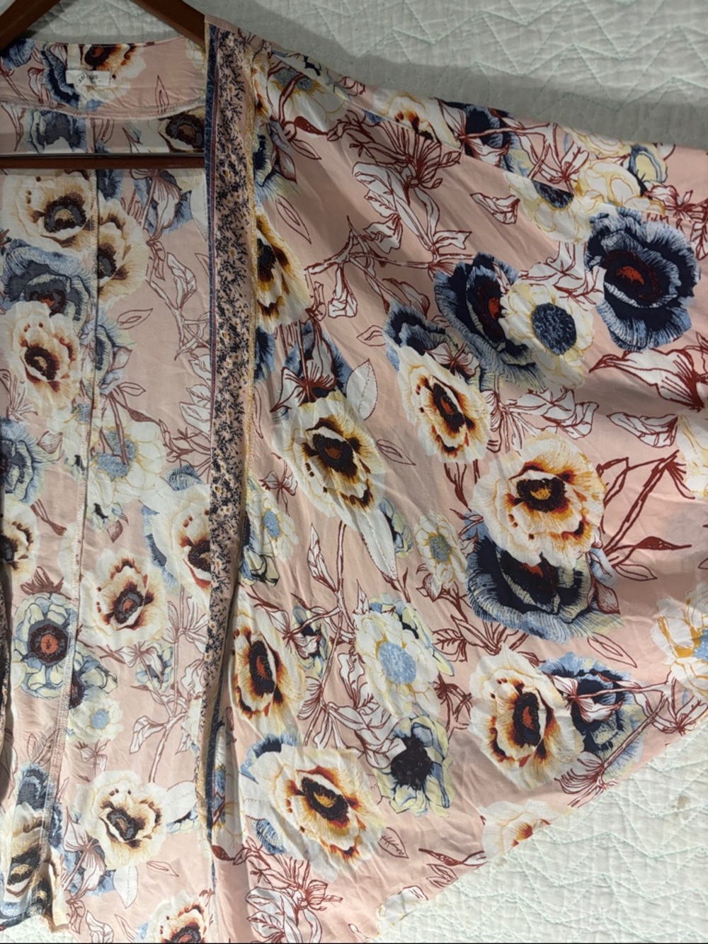 Maurices Blush Pink Floral Open Kimono - Picture 4 of 9